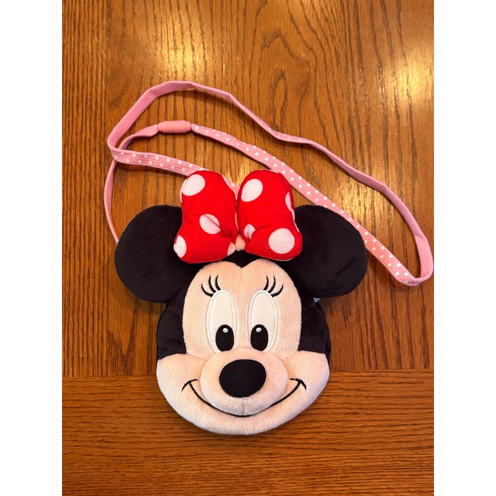Tokyo Disney Resort Minnie Mouse Plush Coin Purse Kids Pink Black Disneycore